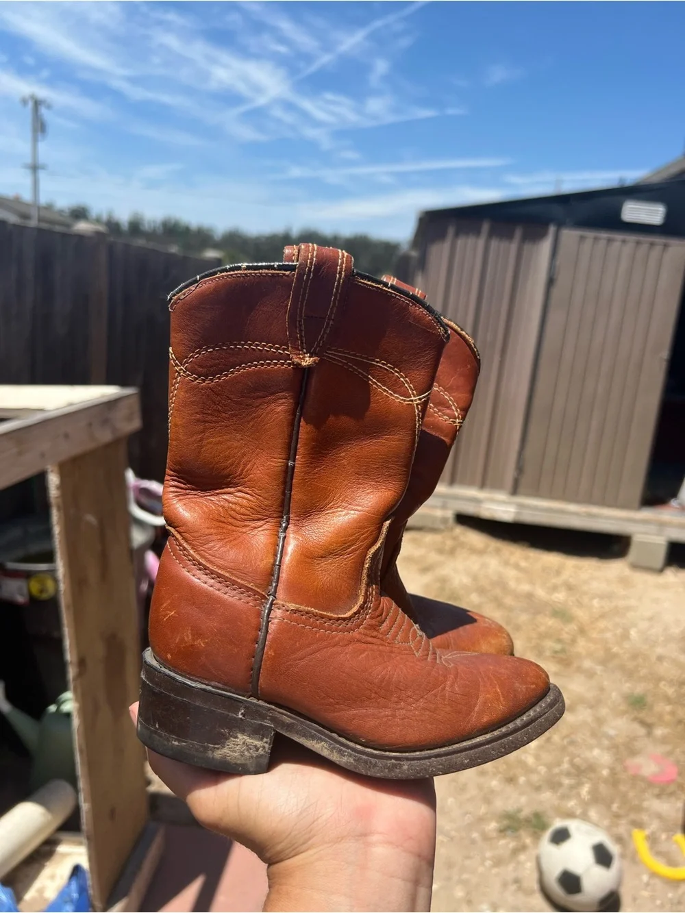 Tony Lama Vintage Cowboy Boots Childrens 7 Wedtern Texas Brown Boots Retro